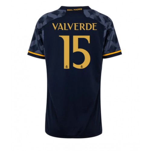 Real Madrid Federico Valverde #15 Gostujuci Dres za Ženska 2023-24 Kratak Rukav